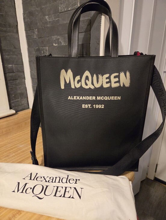 Alexander McQueen Handbags - Alexander McQueen NWT Black Tote w/Guitar strap & Dustbag